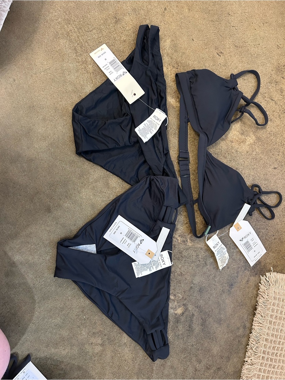 Roxy Dark Charcoal Two-Piece Bikini Set